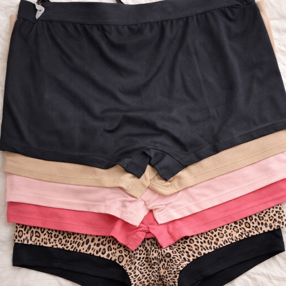 Steve Madden 5-Pack Boybrief Panties Size L NWT Leopard Pink Black Bundle - Picture 2 of 4